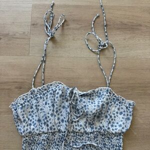 Princess Polly Light Blue Smocked Tank Top